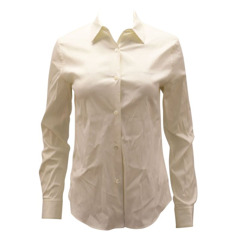 Theory Button Down Shirt in White Cotton